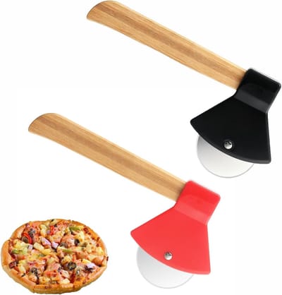 Axe Shape Pizza Cutter Set van 2, RVS Handpizza Snijder voor Pizzas, Wafels en Pannenkoeken, Bakgereedschap