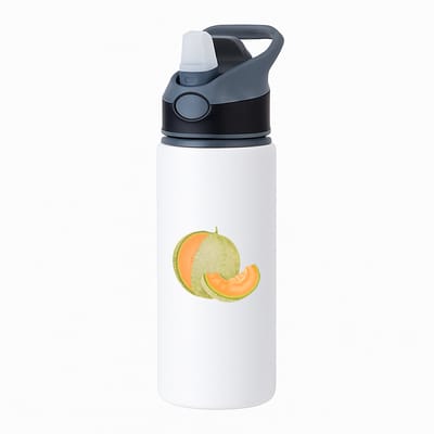 Hacebo® - Galia meloen waterfles met rietje zwart - Fruitschaal - Fruit liefhebbers - Zomerfruit - gezond eten - vrucht - water fles - 650ML