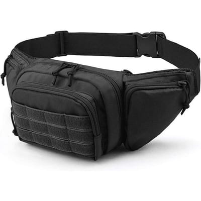 Sac de taille tactique, sac banane militaire, sac à bandoulière, sac de poitrine d'extérieur, étui de transport dissimulé 43*8*16cm noir