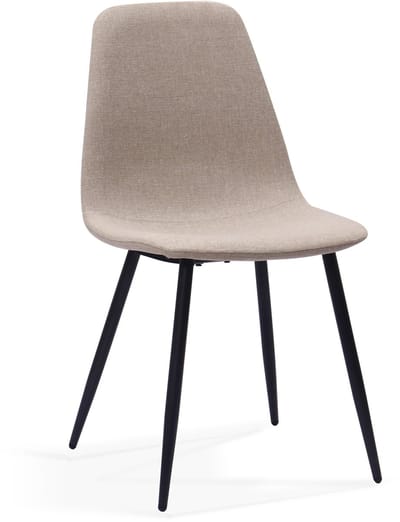 MODFU - Eetkamerstoelen - Vlekwerende Bekleding - Versterkte Metalen Poten - Scandinavisch - Voor Eetkamer - Stof En Metaal - Wit