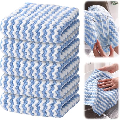 KZQ 5 Stuks Super Absorberende Microvezel Reinigingsdoeken, Herbruikbaar en Multifunctioneel voor Huishouden en Keuken, 30x30 cm