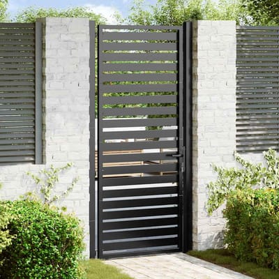 vidaXL - Tuinhek - afsluitbaar - 100x200 - cm - aluminium - zwart