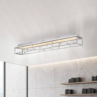 Paul Neuhaus LED plafondlamp SKINA, chroom, 112 cm, CCT, dimbaar, afstandsbediening