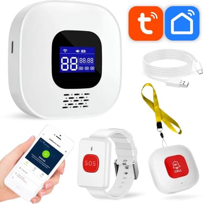 Vosoi Alarmstation - Persoonlijk Alarm voor Ouderen - Alarmknop voor Ouderen - Senioren Alarm Horloge met SOS Noodknop - Melding op Mobiel - Geen Abonnement