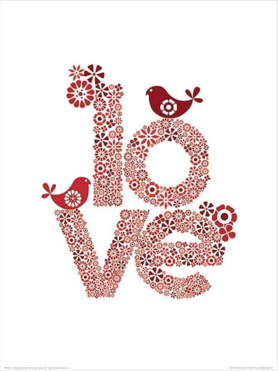 Kunstdruk Valentina Ramos - Red Love 30x40cm