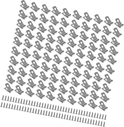 Fence clips 100 stuks - roestvrij staal - met schroeven - voor het bevestigen van gaas en kabels - ShopVlot