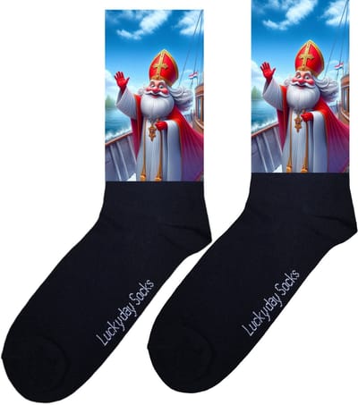 Lucky Day Socks - Sinterklaas sokken - Sokken Sinterklaas cadeau - Pepernoten - 5 december - Sinterklaas kadootje - Schoen cadeau - Pakjes avond - Grappige cadeau - December cadeau - December kado - Maat 37-44