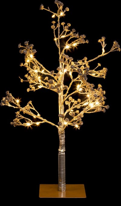 Feeric Lights and Christmas Lichtboom - 48 led lichtjes - 50 cm - goud - verlichte figuren boompjes