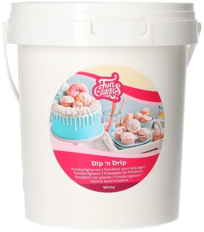 FunCakes Dip 'n Drip - Wit - 1kg - Glazuur voor Cake, Cupcakes en Taarten