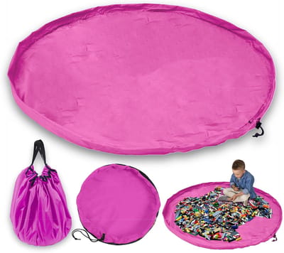 2 In 1 Opbergzak speelgoed - Met handvat - Opbergtas - Speelgoedzak - Speelkleed - Opberg kleed - Opbergbox - Speelgoed - Voor picknicken, kamperen - 150cm diameter - Roze