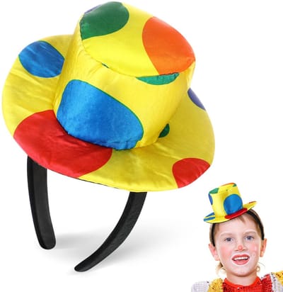 Dailygoods- Clownhoed met heldere kleuren - Clownskostuumaccessoire - Feestaccessoires - Hoofdband - Ergonomisch ontwerp - Comfortabel materiaal - Clownaccessoire