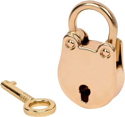 Mini decoratieve hangslot met sleutel | 3,8 x 2,5 x 1 cm | Goudkleurig, veilig en stijlvol voor decoratie