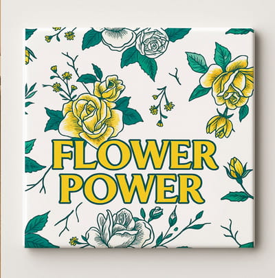 Flower Power Retro Tegel – 15x15 cm Vintage Bloemen Keramische Wandtegel – Boheemse Huisdecoratie Cadeau voor Natuur- & Bloemenliefhebbers