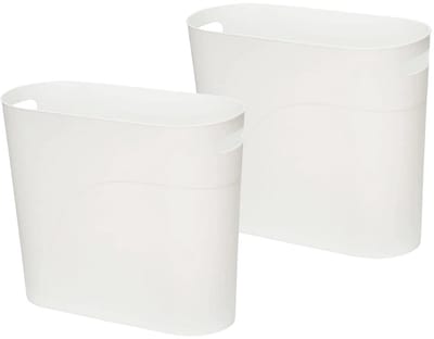 Slanke Vuilnisbak met Handvat - 10 L - Perfect voor Keuken, Badkamer en Kantoor - Set van 2