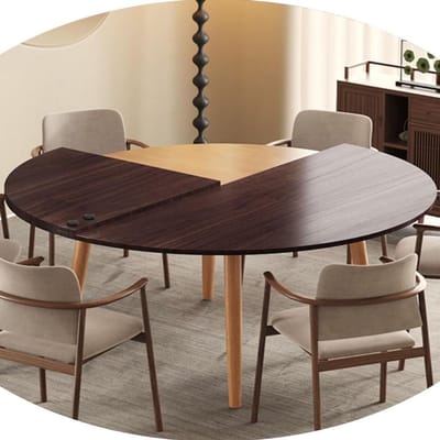 Houten Ronde Tafel - Eettafel Klapbaar - Ruimte Besparen - Uitbreidbaar Ontwerp - 140 cm - Bruin