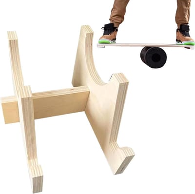 Opbergrek Balansbord - Trainer Beugel - Fitness Organisatie - Duurzaam Hout - 10 cm Groef - Houtkleur