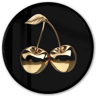 Poster in lijst Rond - Fotolijst 40x40 cm - Posters - Kersen - Zwart - Goud - Chrome - Ronde posterlijst zwart - Decoratie - Wanddecoratie woonkamer - Muurdecoratie slaapkamer