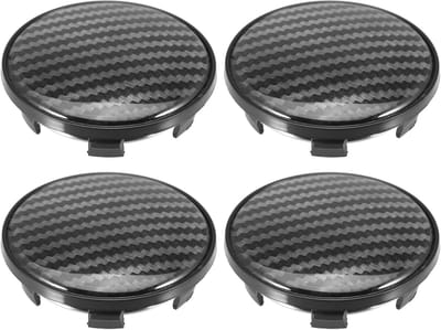 Dailygoods- Velgdopjes 4 Stuks - Universele Wielcentrumdopjes - Buitendiameter 62mm - Binnendiameter 51mm - Duurzaam Plastic - Carbonfiber Patroon - Wielcenterdop