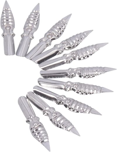 10PCS Kalligrafie Penpunt Schuine Kalligrafie Penpunt Rvs Dip Pen Vervanging Penpunten voor Beginners(B5*10)