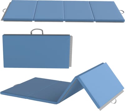 HOMCOM Gymnastiekmat-Kunststof-240L x 120B x 5H cm-Lichtblauw
