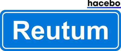 Hacebo - Plaatsnaam Sticker - 29x10 CM - Reutum sticker - Verkeersborden sticker - grappige cadeaus - Reutum