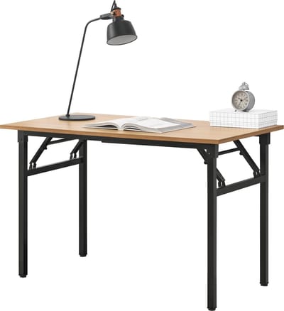 Eettafel bureau 120x60x75 - 76,4 cm opvouwbaar verstelbaar beuken en zwart