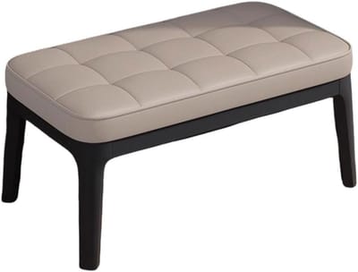 Houten Poef - Schoenenbankje Bankje - Ruimte Organiseren - Opbergruimte Twee Niveaus - 72 cm - Zwart Beige