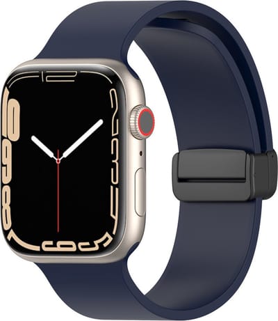 Siliconen bandje - geschikt voor Apple Watch series 1/2/3/4/5/6/7/8/9/10/11/ SE (1,2,3) / Ultra (1,2,3) met maat 44 mm / 45 mm / 46 mm / 49 mm - navy