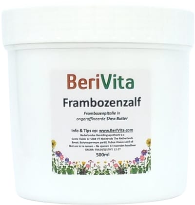 Frambozenzalf 500ml - Frambozenolie met Shea Butter - Frambozen Zalf bevat Pure Frambozenpitolie, Frambozenzaadolie