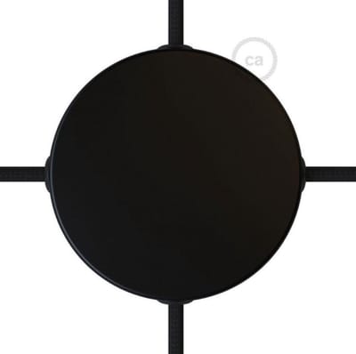 Metalen Plafondkap 4 zijgaten Ø12cm - zwart