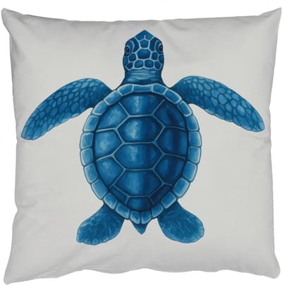 Sierkussens - Kussentjes Woonkamer - 50x50 cm - Schildpad - Blauw - Schild