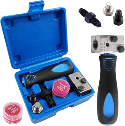 Hose Crimping Machine - Brake Line Coppering Tool voor 4.75 mm en 3/16 Inch Auto Remleidingen - DIN Conforme Dubbele Klem Apparatuur - Universele Koper - Nikkel en Staalbuizen - Robuust