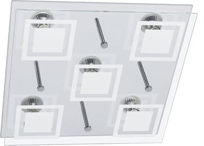 Trango 5-vlam LED plafondlamp 3153SD incl. 5x 5 Watt 5 standen dimbaar GU10 LED lamp 3000K warm wit in vierkant *KOI* Badkamerlamp, plafondlamp, ganglamp, plafondspot, wandlamp