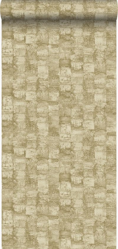 Origin Wallcoverings behang met structuur khaki groen - 53 cm x 10.05 m - 347364