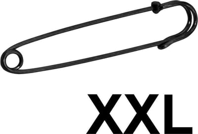Fako Bijoux® - Sierspeld - Sjaalspeld - Vestsluiting - Vestspeld - Veiligheidsspeld - Classic XXL - 100mm - Antraciet