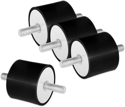 Dailygoods- Trillingsdemper 4 Stuks - Silent Block M6 - Dempingselement - Geluidsreductie - Rubber/Staal - Optimale Werkomgeving - Rubber Demper
