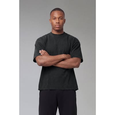 One More Rep Gewassen Oversized Verlengde Hals T-shirt | Black | Size Medium