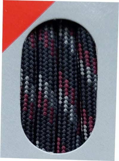 Bob Veter - Zwart/Bordeaux/Grijs - Extra Dik Rond - Lengte 120 cm - Dikte 5 mm - Bergschoen - Wandelschoen - Schoenveter