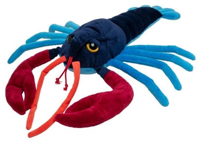 Nature Planet Knuffeldier Kreeft - pluche - blauw/rood - 43 cm - zeedieren