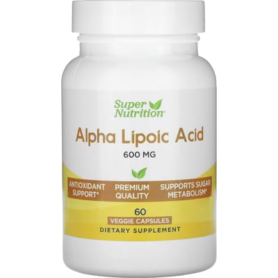 Super Nutrition, Acide Alpha-Lipoïque, 600mg, 60 Capsules Végétales