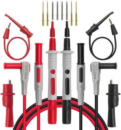 Meetsnoeren Kit - Testkabels - Elektrische Metingen - Vervangbare Punten - 1000V CAT III - Zwart Rood