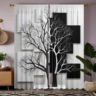 2 pièces HD espace Lune Robot Chat de guerre rideau décoratif Jaune cravate rideau imprimé numérique Décoration de style décoration de maison livin W52H63inchW132H160cm black