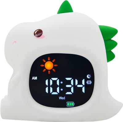 Youha Slaaptrainer en Wekker voor Kinderen - Draadloze Slaapwekker - 8 verschillende kleuren instelbaar - Inclusief Touchscreen en Nachtlamp functie - Draak figuurtje
