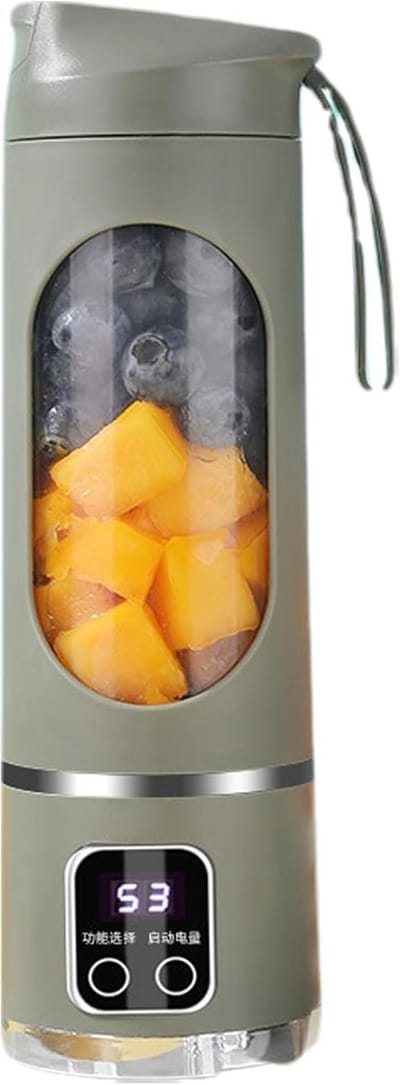 Oplaadbare Blender Juicer - Makkelijk Schoon te Maken - Ronde Vorm - Voedselveilige ABS Beker - Plastic Behuizing - Dubbele Power Batterij/USB - 36V - Fruit- en Groentedranken Blender - Smoothie Maker - USB Blender voor Sappen - Capaciteit 300ml
