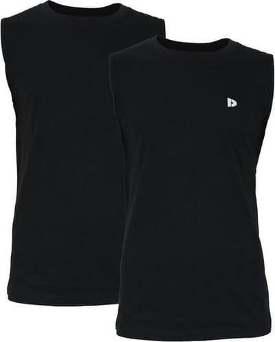 2-Pack Donnay - T-shirt zonder mouw (Stan) - Sportshirt - Heren - Black (020) - maat 4XL