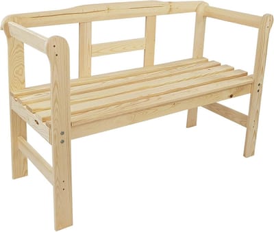 Houten Tuinbank 2-Zits Parkbank Grenen 115 cm - Weerbestendige Buitenbank voor Balkon en Terras
