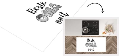 Keukenloper - Loper keuken - Spreuken - Quotes Beste Oma Ooit - Oma - Moederdag - zwart wit - 120x60 cm - Keukenloper vinyl