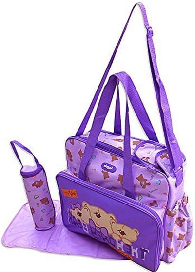 Baby Verzorgingstas - Luier Tas - Baby Uitjes - Waterafstotend Materiaal - 40 x 32 x 17 cm - Paars