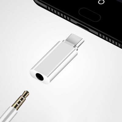 3.5 mm Audio Jack naar Usb C Adapter A53 - Audio Converter 3.5 mm Jack naar Usb C - Wit