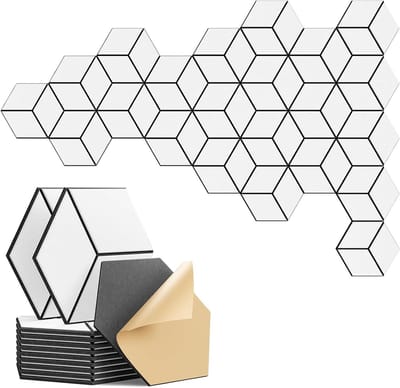 Akoestische Panelen - Geluidsisolatie Schuim - Geluidsabsorptie Verbeteren - Zelfklevende Achterkant - 22 stuks - Wit